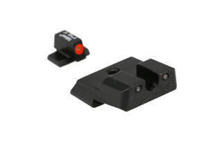The Trijicon HD XR night sights for Smith and Wesson M&P handgun features green tritium inserts and an orange front dot